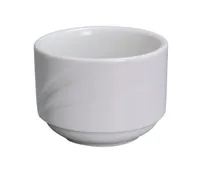 product of Yanco MM-4 - Bouillon Cups, 7.5 oz 3-1/2"x2-1/2", Embossed Porcelain Bone White Dishwasher - Dozen