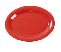 product of Yanco MS-212RD Oval Platter, 12" x 9" Melamine, Orange-Red, Heavy-Duty, NSF Dishwasher Safe - Dozen