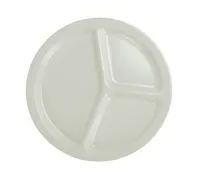 product of Yanco MS-710IV 10" 3-Compartment Plate, Heavy-Duty Melamine, Ivory, NSF, Dishwasher Safe - Dozen