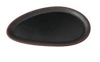 product of Yanco NA-214BK - Oval Melamine Dinner Plate 14" x 9.75" x 1", Black with Brown Accent - Dozen