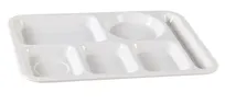 product of Yanco NC-2162 14" x 10" 5-Compartment Melamine Plate, White, Heavy-Duty, Dishwasher Safe - Dozen