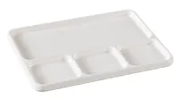 product of Yanco NC-7510 Tray, 4-Comp Rectangular, 9-1/4" x 6-3/4" White Melamine, Dishwasher Safe - Dozen