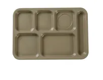 product of Yanco NC-802S 6-Compartment Rectangular Tray 14" x 10", Sand Melamine, Dishwasher Safe - Dozen