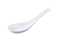 product of Yanco NS-7003W Longevity Chinese Soup Spoon, 5-1/2" White Melamine, Dishwasher Safe - Dozen