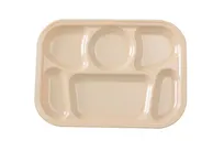 product of Yanco NS-803T - 13" X 9-1/2" Tan Melamine 6-Compartment Platter, Dishwasher Safe, NSF - Dozen