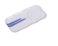 product of Yanco OC-5112 Ocean Plate, 12" x 6" Rectangular Porcelain, White/Blue Design, Safe - Dozen