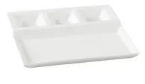 product of Yanco PS-2010 - White Porcelain 4-Comp Plate, 10-1/4" x 8-3/4", Microwave Safe - Dozen