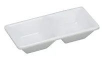 product of Yanco RM-063 Rome Dessert Dish, 5-1/8" L x 2-1/2" W, 2-Compartment White Melamine - Dozen