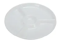 product of Yanco RM-821 - 12-1/4" 4-Compartment Melamine Plate, White, 1" Sauce Holder for RM-032 - Dozen