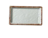 product of Yanco YO-3006 Sushi Plate, Deep 6-1/2" L x 3-3/4" W x 3/4" H, Melamine Matte Green - Dozen