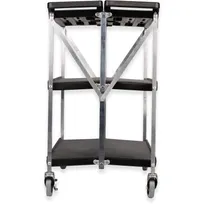 product of Dinex DXSBC203103 Fold 'N Go Metal Utility Cart, 20" x 31", Black, Bus Cart, Steel, Foldable