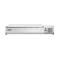 product of Vitlife Commercial VVRX2000/380S Refrigerated Countertop Condiment Station with Stainless Steel Lid, (9) Pan Capacity