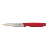product of Omcan USA 11497 Paring Knife, 4" Spear Point Stamped Blade, Stainless Steel, Red Polypropylene Handle