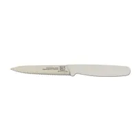 product of Omcan USA 11499 Paring Knife, 4" Spear Point Stamped, Stainless Steel Blade, White Poly Handle