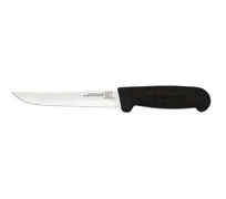 product of Omcan USA 11637 Boning Knife, 6" Straight Blade, Stainless Steel, Black Plastic Handle