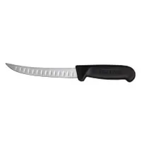 product of Omcan USA 11819 Boning Knife - 6" Curved Granton Edge Steel Blade Black Plastic Handle Stamped