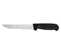 product of Omcan USA 11824 Boning Knife - 6" Straight Granton Edge, Stainless Steel, Black Plastic Handle
