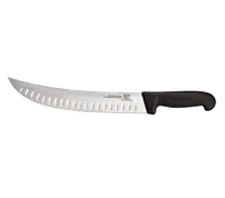 product of Omcan USA 12173 Butcher Knife, 12" Granton Edge, Stamped Blade, Black Plastic Handle