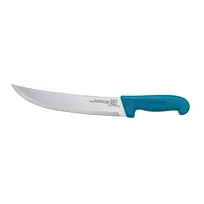 product of Omcan USA 12211 Steak Knife - 10" Curved Stainless Steel Blade, Blue Poly Handle, 10"-14" Length