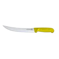 product of Omcan USA 12354 Breaking Knife - 10" Curved Stamped Blade, Stainless Steel, Yellow Plastic Handle