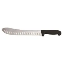 product of Omcan USA 12507 11" G-Edge Butcher Knife, Black Handle, 11" Blade – Kitchen Cutlery