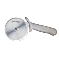product of Omcan USA 12815 Pizza Cutter – 4" White Plastic R‑Style Handle, Stainless Steel Wheel, Cutlery