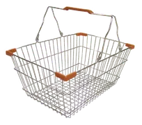 product of Omcan USA 13022 Hand Basket, Chrome, Two Steel Handles with Plastic Coating, 50 lb