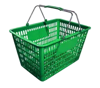 product of Omcan USA 13024 Shopping Basket, Green Plastic with Steel Handles Plastic‑Coated, 50 lb