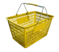 product of Omcan USA 13027 Shopping Hand Basket, 50 lb, Yellow Plastic, Steel Handles Plastic Coated
