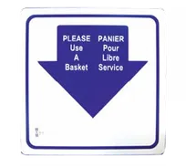 product of Omcan USA 13042 Shopping Hand Basket Sign – Bilingual English/French "Please Use A Basket" Sign