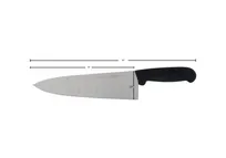 product of Omcan USA 16833 Chef Knife – 8" Granton Edge, Forged Steel Blade, Black Plastic Handle, Greban C‑A