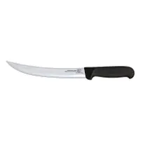 product of Omcan USA 16856 Breaking Knife - 8" Granton Stamped Knife, Stainless Blade, Black Plastic Handle