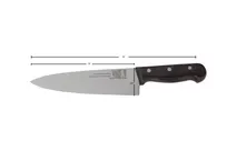 product of Omcan USA 17634 Cook Knife – 8" Stainless Steel Blade, Rosewood Wood Handle, Stamped, 7-9" Length
