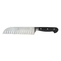 product of Omcan USA 17892 Santoku Knife, 8" Forged Stainless Steel Blade, 7"-9" Poly Handle, Granton Edge