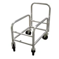 product of Omcan USA 18315 Cart – Aluminum, 24-33" Height, 5" Casters, Mobile, Handle, 1 Lug, Knock‑Down