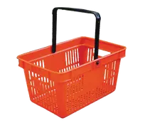 product of Omcan USA 21183 Shopping Basket – Red Plastic Body, Two Black Plastic Handles, 35 Lb