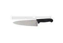 product of Omcan USA 21597 Chef Knife – 8" Forged Stainless Steel Blade, Black Plastic Handle, 7‑9" Length