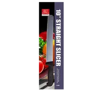 product of Omcan USA 21880 Slicing Knife – 10" Straight Blade, Stamped, Black Plastic/Poly Handle, Packaged