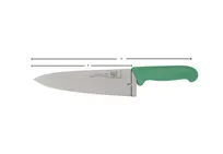product of Omcan USA 23875 Chef Knife - 8" Stamped Steel Blade, Green Plastic Handle, 7"-9" Length, Cutlery