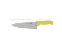 product of Omcan USA 23877 Chef Knife - 8" Stamped Stainless Blade, Yellow Plastic Handle