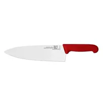 product of Omcan USA 23880 Chef Knife – 10" Stamped Medium Blade, Stainless Steel, Red Plastic Handle