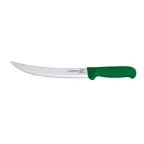product of Omcan USA 23891 Breaking Knife - 8" Curved Stainless Steel Blade, Stamped, Green Plastic Handle