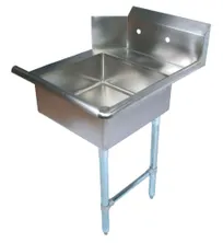 product of Omcan USA 28481 26" Stainless Steel Soiled Dishtable with Sink, 10" Splash Height / Right-to-Left