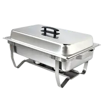 product of Omcan USA 31354 9-Qt Rect Stainless Steel Chafing Dish with Lift-Off Cover, Steam and Water Pans