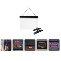 product of Omcan USA 39861 Write-On Menu Board – 15-3/4" W x 11.8" H Black Frameless Tempered Glass LED Sign