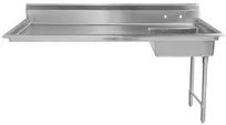 product of Omcan USA 40192 62" Undercounter Soiled Dishtable - 8" Splash, 20"x20" Sink / Left to Right