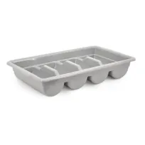 product of Omcan USA 40401 - 4-Compartment Stackable Gray Plastic Cutlery Holder, Flatware Organizer