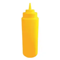 product of Omcan USA 40468 Squeeze Bottle 16 Oz Wide‑Mouth Yellow Bottle & Cap Tip, Dishwasher Safe - Set