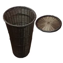 product of Omcan USA 41770 Tapered Basket with Round Tray, 19" Diameter x 36" Height, Brown Weave Pattern