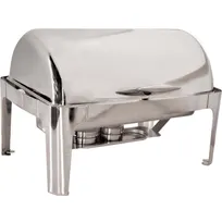 product of Omcan USA 41821 Chafing Dish, 9-1/2 Qt Rectangular Stainless Steel, Roll-Top Lid, Steam/Water Pans